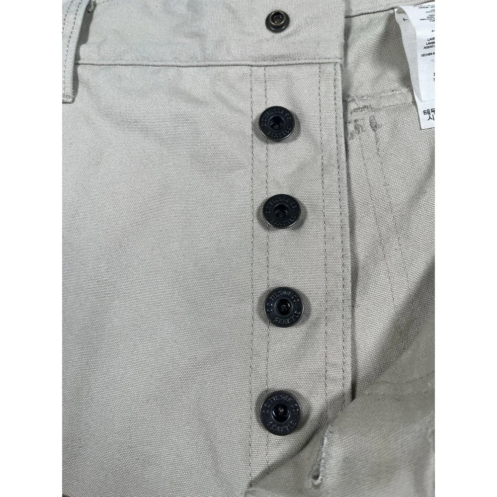 Filson Mens Size 38 Canvas Utility Chino Shorts Button Fly Suspender Buttons